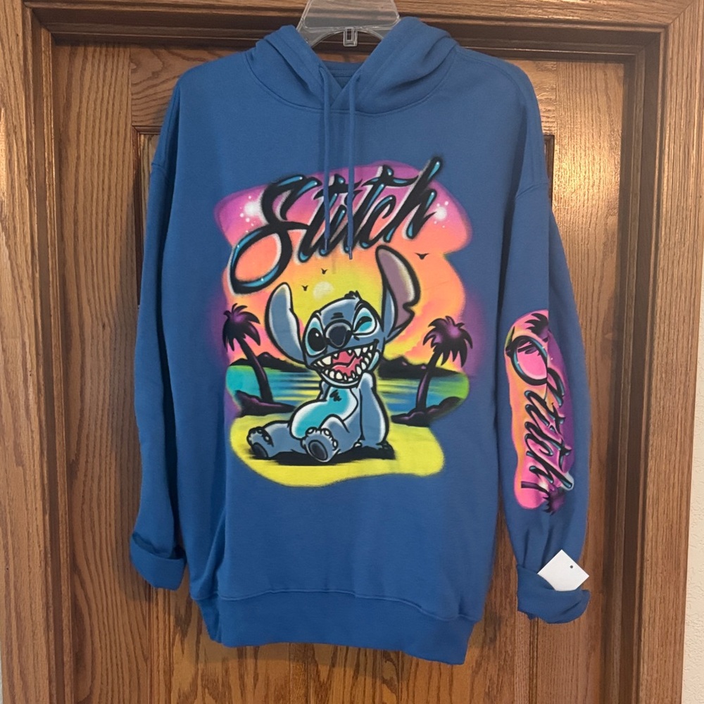 Stitch Blue Hoodie for Men